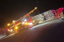 26 people, mostly teens, injured after bus carrying church group catches fire and overturns on California highway